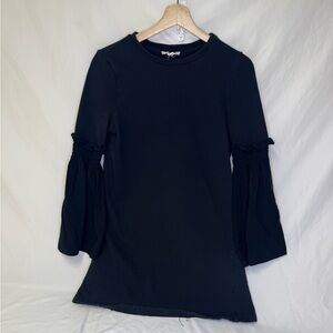 beachlunchlounge Black Mini Dress with Ruffled Sleeves